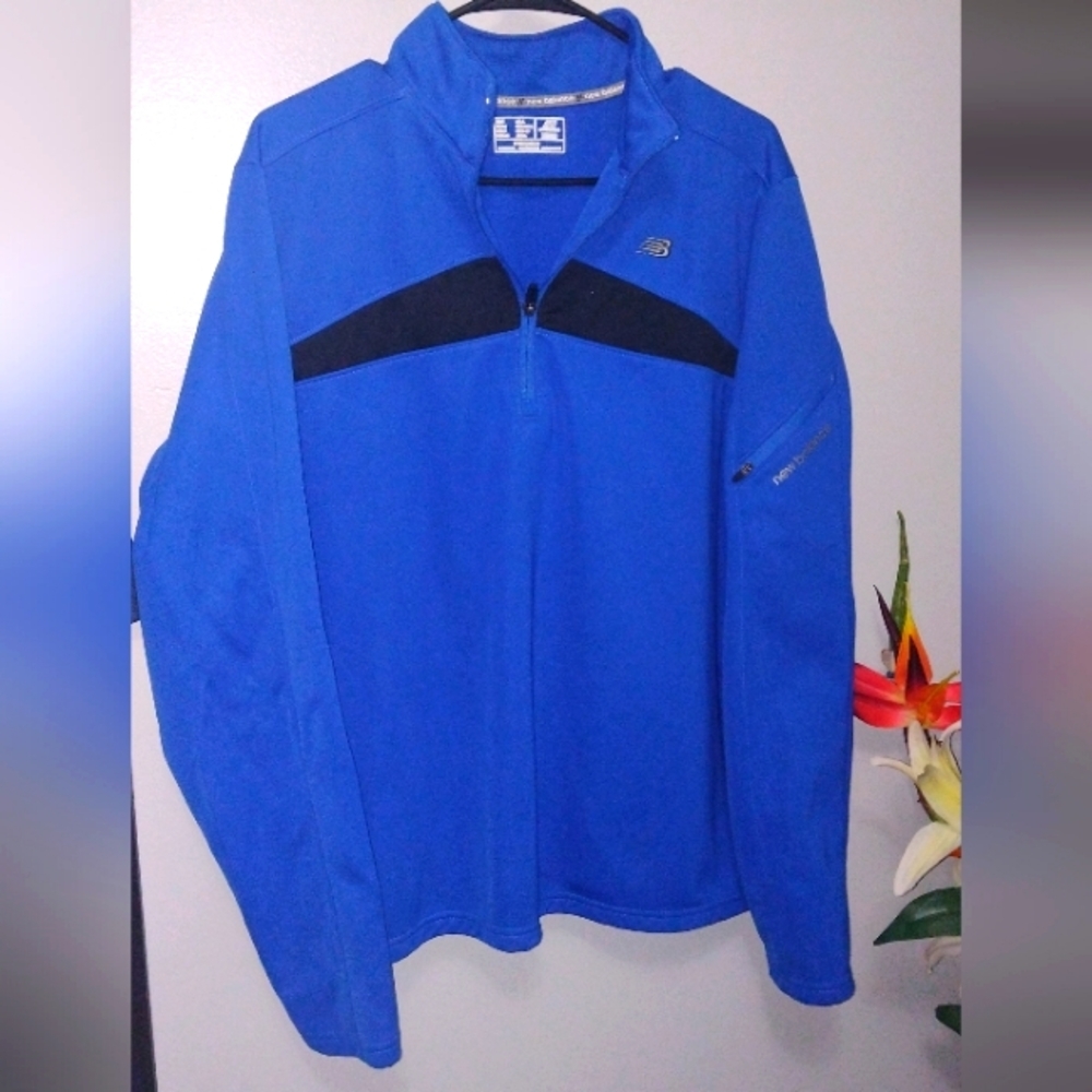 New Balance Blue/Black 1/4 zip Sweatshirt